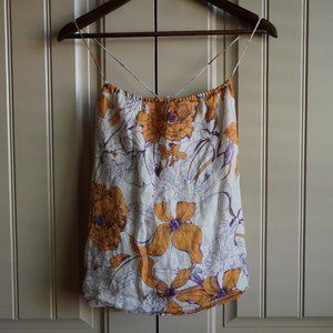 Banana Republic Floral Cross Back Tie strap Tank Size M